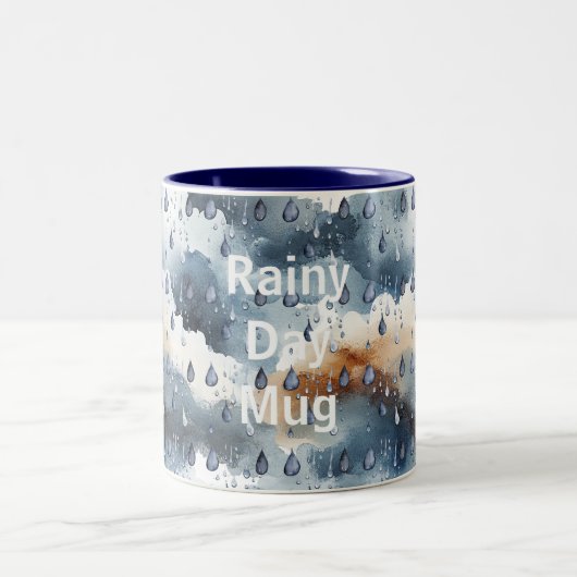 Tasse 2 Couleurs Nuages Bleus Jour de Pluie (Centre)