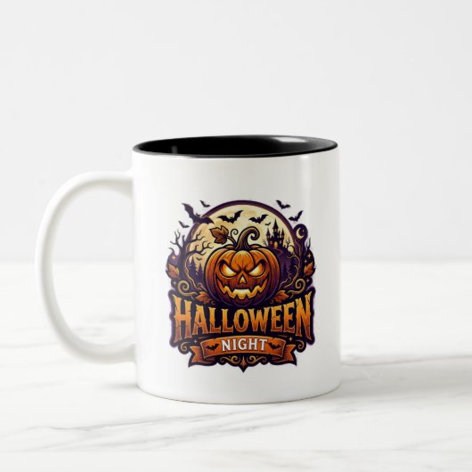 Tasse 2 Couleurs Nuit d'Halloween (Gauche)