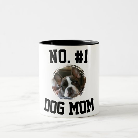 Tasse 2 Couleurs Number 1 dog Mom Mum Mother's Day Pet Lovers (Centre)