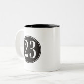 Tasse 2 Couleurs Numéro 23 - Cercle noir (avant) (Devant gauche)