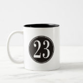 Tasse 2 Couleurs Numéro 23 - Cercle noir (avant) (Gauche)