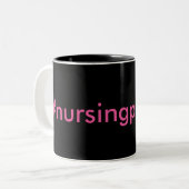 Tasse 2 Couleurs #nursingissues noir & rose (Devant gauche)