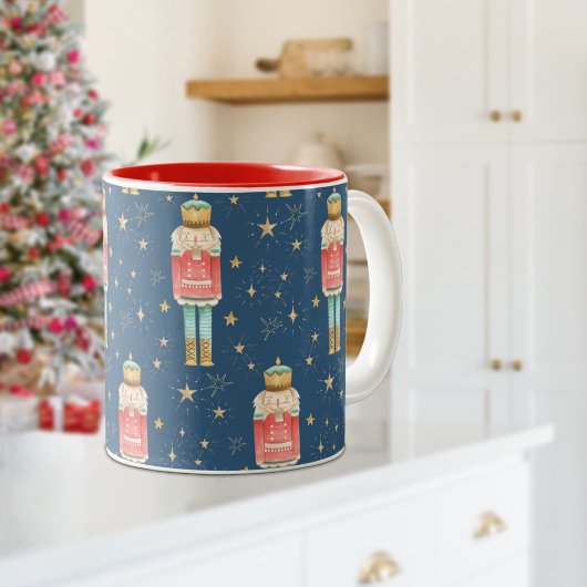 Tasse 2 Couleurs Nutcracker de Noël Gold Starry Night Blue