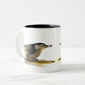 Tasse 2 Couleurs Nuthatch à poitrine blanche (Devant gauche)
