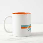 Tasse 2 Couleurs Oak Island North Carolina Sun Palm Trees (Gauche)