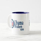 Tasse 2 Couleurs Obama Biden 08 (Devant gauche)