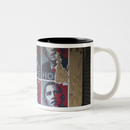 Tasse 2 Couleurs Obama signe dedans une fenêtre embarquée d'un (Droit)