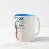 Tasse 2 Couleurs Oberstdorf Allemagne ski art. (Devant droit)