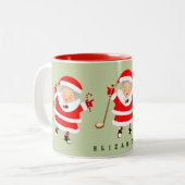 Tasse 2 Couleurs Objet de collection Golf Noël (Devant gauche)