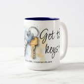 Tasse 2 Couleurs Obtenez les clés du marketing immobilier (Devant droit)