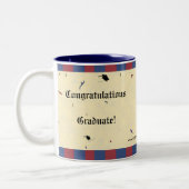 Tasse 2 Couleurs Obtention du diplôme - félicitations (Gauche)