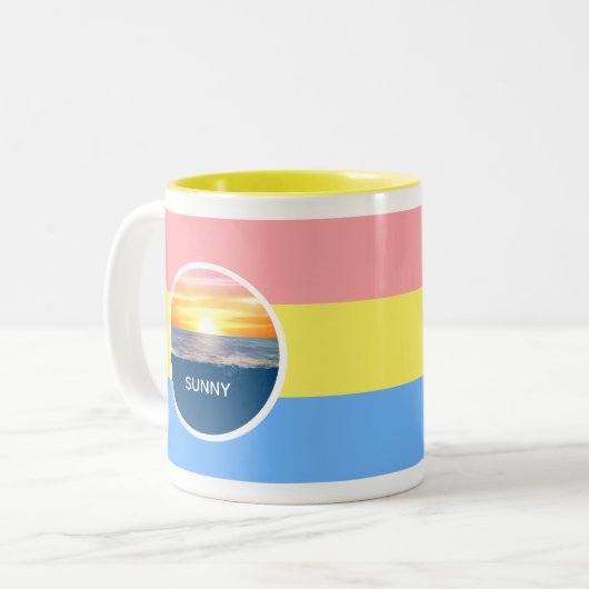Tasse 2 Couleurs Ocean Sunrise sur les couleurs pastel (Devant gauche)