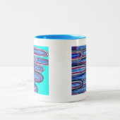 Tasse 2 Couleurs Ocean Waves aqua blue pattern (Centre)