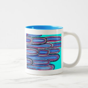 Tasse 2 Couleurs Ocean Waves aqua blue pattern