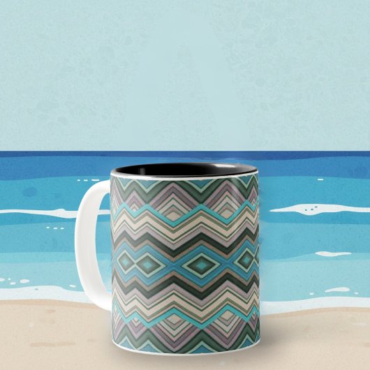 Tasse 2 Couleurs Ocean Waves Zig Zags & Stripes