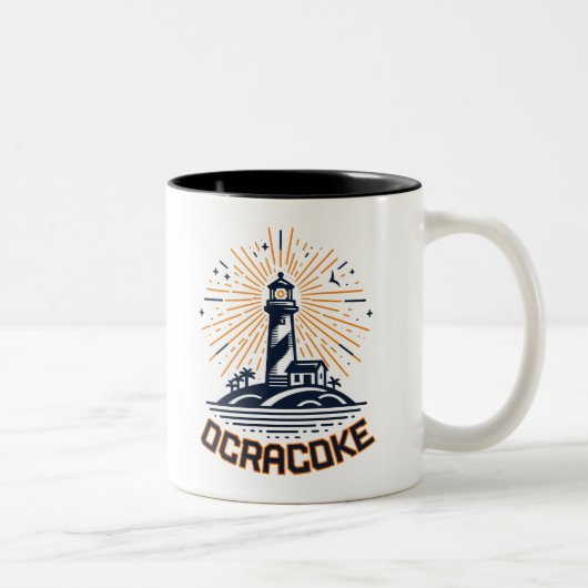 Tasse 2 Couleurs Ocracoke North Carolina Lighthouse Sunrise (Droit)