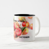 Tasse 2 Couleurs Octobre Mois national de la pomme (Devant droit)