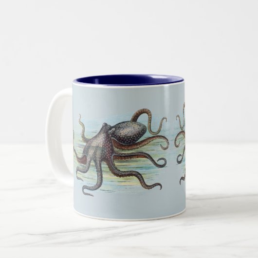 Tasse 2 Couleurs Octopus vintage (Devant gauche)
