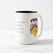 Tasse 2 Couleurs O'Donnell Family Crest, Traduction & Signification (Devant droit)