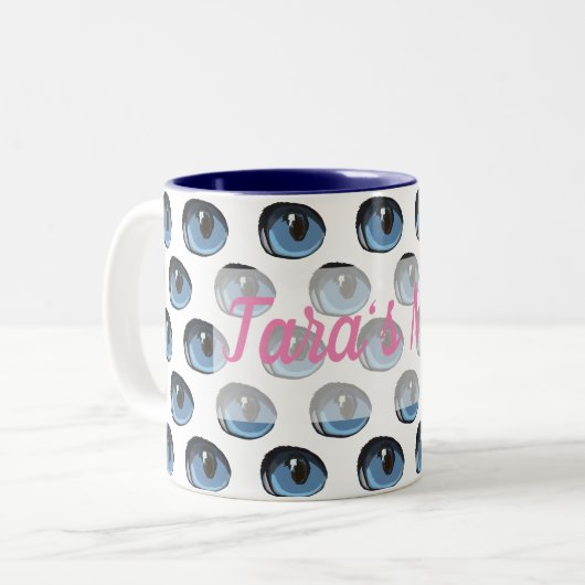 Tasse 2 Couleurs Oeil de chat bleu (Devant gauche)