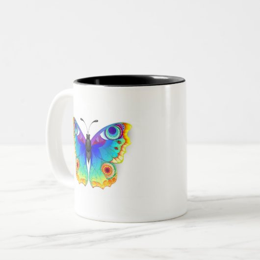 Tasse 2 Couleurs Oeil de paon arc-en-ciel (Devant gauche)