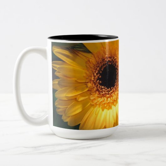Tasse 2 Couleurs Oeillets et gerbera jaune (Gauche)