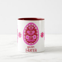 Oeuf de Pâques Pink Folk traditionnel