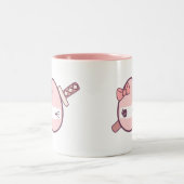 Tasse 2 Couleurs Oeuf rose mignon de Ninja avec un Katana (Centre)