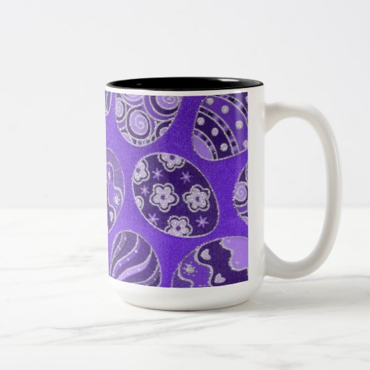 Tasse 2 Couleurs OEufs de Pâques de couleur pourpre (Droit)