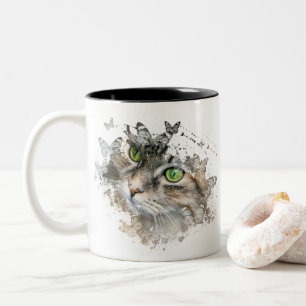 Tasse 2 Couleurs Oeuvre colorée de chats