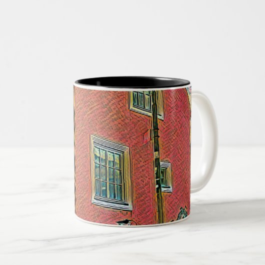 Tasse 2 Couleurs OEuvre cyclable rétro (Devant droit)