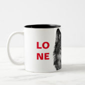 Tasse 2 Couleurs OEuvre d'oeil de loup noir et blanc (Gauche)