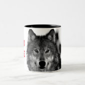 Tasse 2 Couleurs OEuvre d'oeil de loup noir et blanc (Centre)