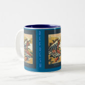 Tasse 2 Couleurs Oeuvre japonaise HOKUSAI (Devant gauche)