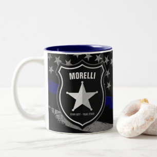 Tasse 2 Couleurs Officier de police Shérif Cop Flag