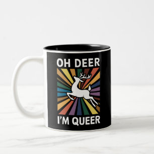Tasse 2 Couleurs Oh Cerf Je Suis Trans Rainbow LGBT Fierté Gay Lesb