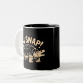 Tasse 2 Couleurs Oh Snap Funny Sarcastic Snapping Turtle Joke (Devant gauche)