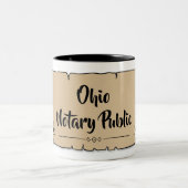 Tasse 2 Couleurs Ohio Notaire Public Soll Feather Quill (Centre)