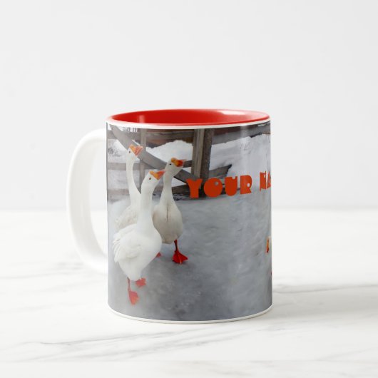 Tasse 2 Couleurs Oie blanche (Devant gauche)