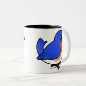 Tasse 2 Couleurs Oiseau bleu oriental mignon (Devant droit)