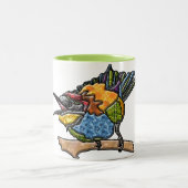 Tasse 2 Couleurs Oiseau d'abeilles (Centre)