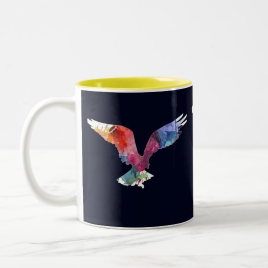 Tasse 2 Couleurs Oiseau d'animal d'esprit d'Eagle. Totem. Art (Gauche)