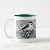 Tasse 2 Couleurs Oiseau de Chickadee couvert par noir les deux (Gauche)