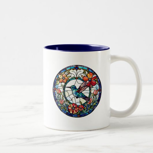 Tasse 2 Couleurs Oiseau de colibri Faux en verre tendu (Droit)