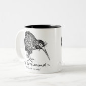 Tasse 2 Couleurs Oiseau de Kiwi (Devant gauche)