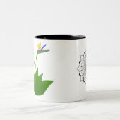 Tasse 2 Couleurs Oiseau de paradis mandala (Centre)