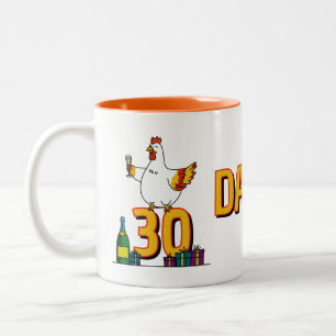Tasse 2 Couleurs Oiseau de poulet 30e Anniversaire de poule de chie