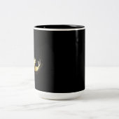 Tasse 2 Couleurs Oiseau doré sur fond noir (Centre)