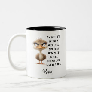 Tasse 2 Couleurs Oiseau drôle Sarcastique Humour Cadeau Grumpy Ostr