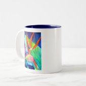 Tasse 2 Couleurs Oiseau du Paradis Strelitzia fleur art tropical (Devant gauche)